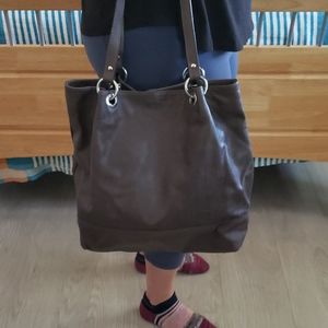 Garnet Hill Rosabella Leather Tote EUC